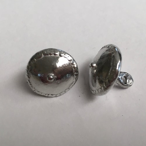 Set of 12 Replica Tudor Pewter Flower Dome Buttons for Etsy