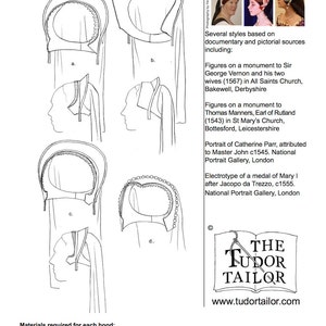 Pattern for Women's Tudor French Hoods | Etsy