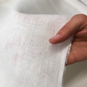 Linen Cloth, Bleached/White - fabric sold by the half yard