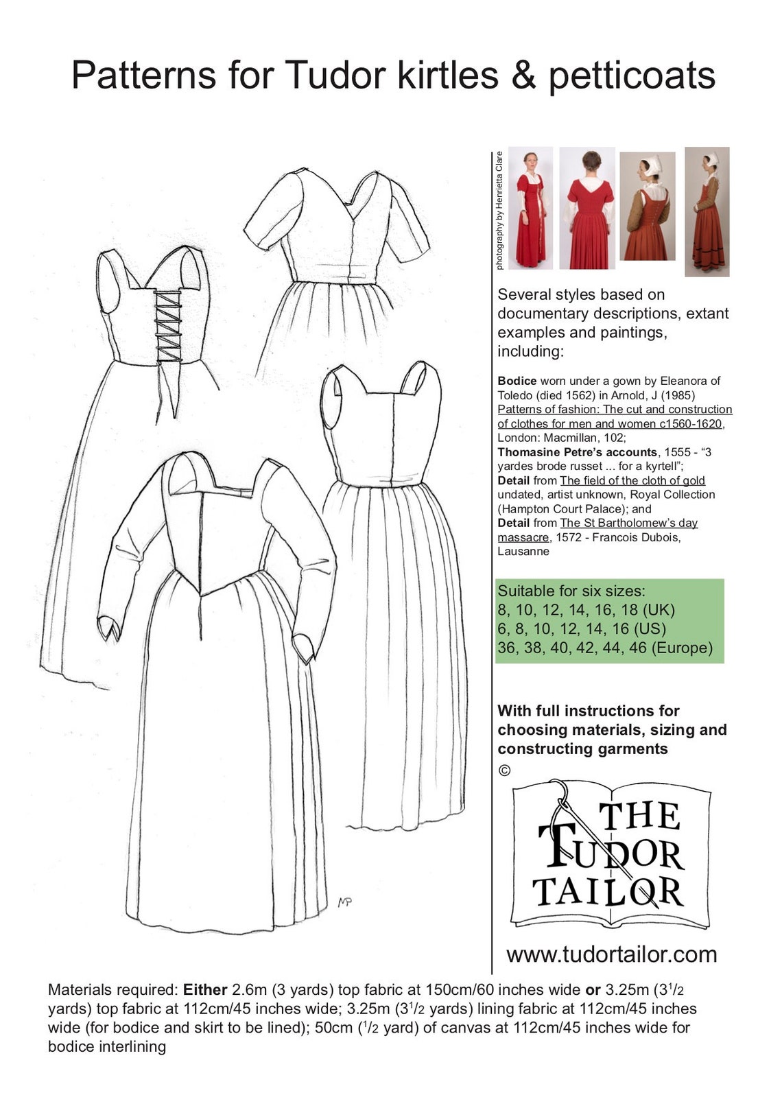 Pattern for Women's Tudor Kirtles and Petticoats - Etsy