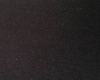 Tela de sarga 2/2 de lana estilo Tudor, color negro/marrón, de baja calidad: tela vendida por media yarda