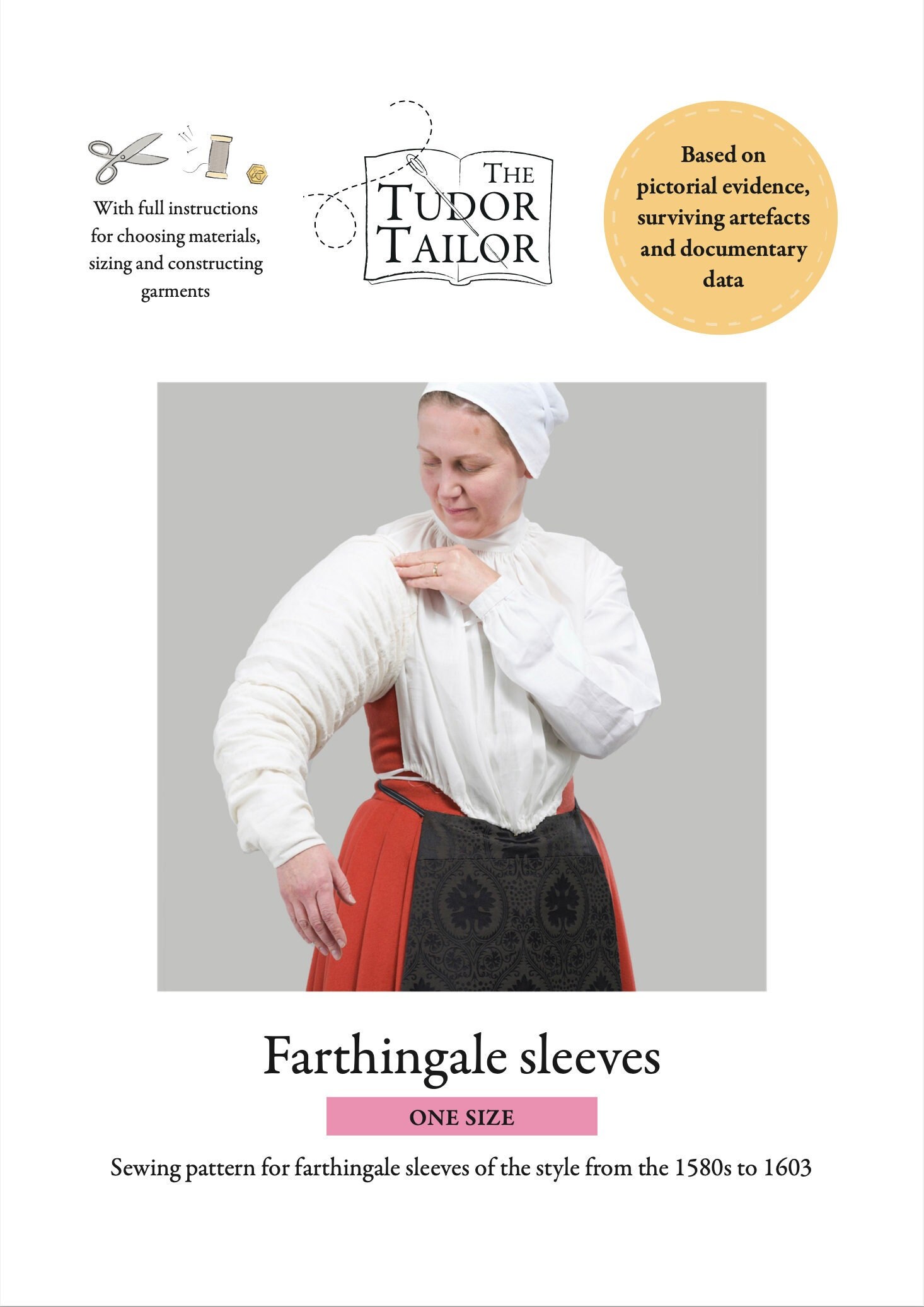 Pattern for a Pair of Elizabethan Farthingale Sleeves, Tudor