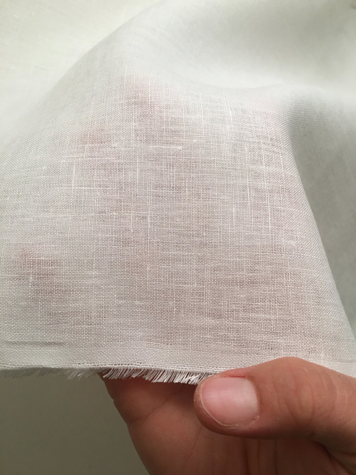 Linen Cloth Bleached/white Fabric Sold by the Half Yard Etsy UK