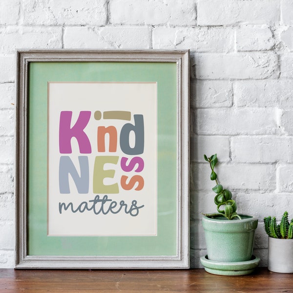 Kindness Wall Art Kids Etsy