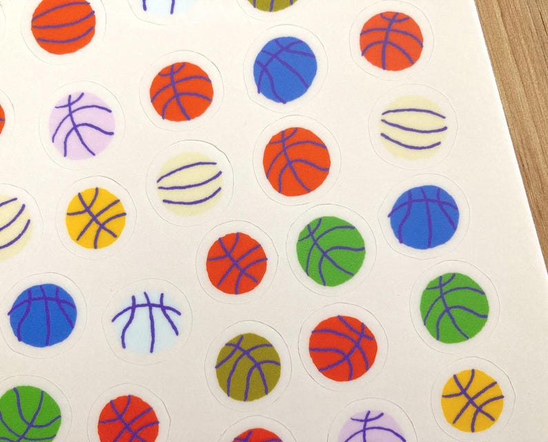 Basketball Sticker Sheet - Etsy