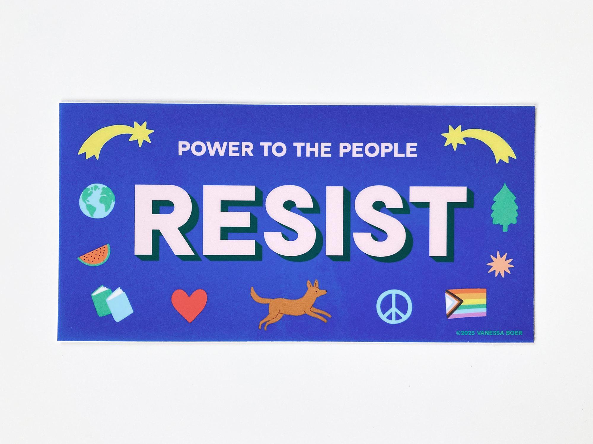 RESIST - Bumper Sticker - Blue by ScoutandWhistle