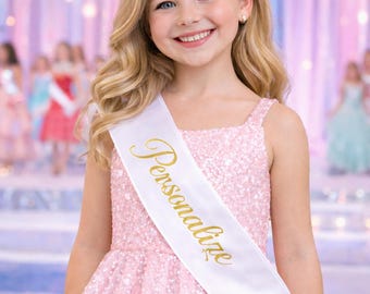 Pageant Sash Twill Personalized Closed at the Bottom