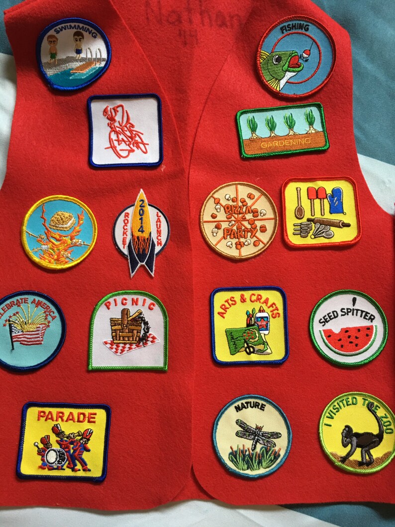 FELT Red Cub Boy Scout Red Felt Patch Brag Vest Etsy
