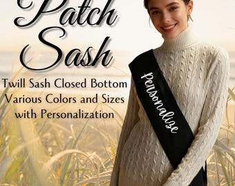 Twill Patch Sash Closed at the Bottom with Personalization