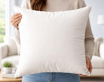 Modern White Cushion Cover Set, 18x18 Decorative Pillowcases, Hidden Zipper, Breathable Fabric