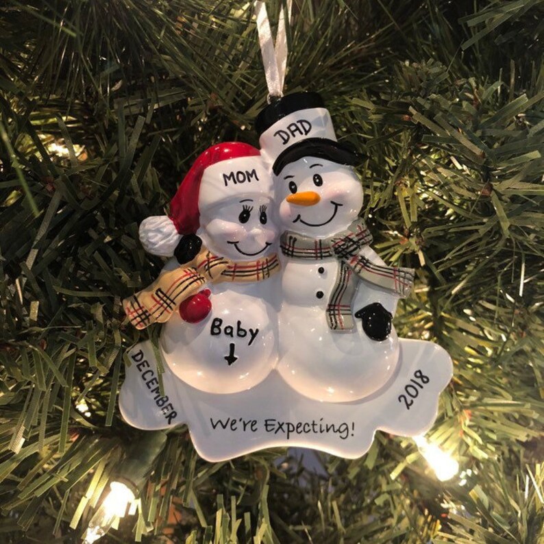 Expecting Christmas Ornament Personalized 