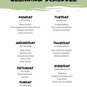 Cleaning Schedule