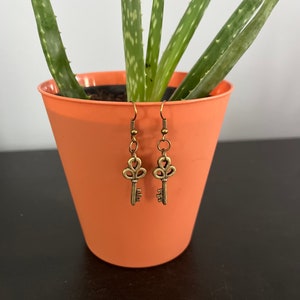 Gold Key Earrings