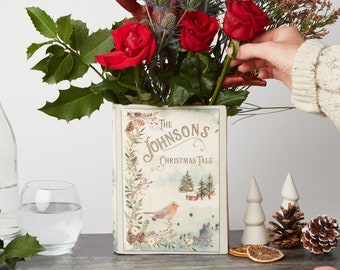 Personalised Christmas Book Vase