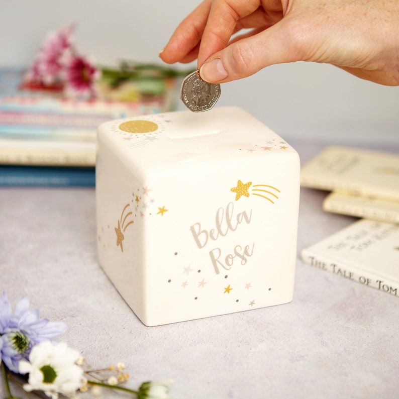 Personalised Christening Gift Money Box Etsy