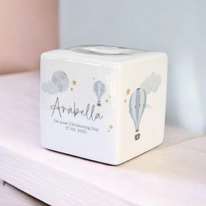 Personalised Ceramic Money Box Christening Gift