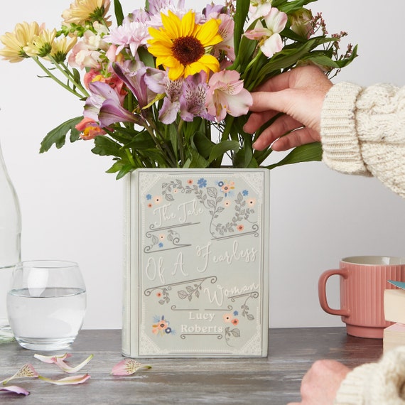 Personalised Book Vase Etsy
