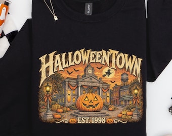 Halloween Town Sweatshirt, Vintage Halloween, Retro Distressed Sweater