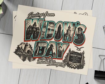 Greetings From Widow's Bay Postcard Set, Vintage TV Show, Retro New England Souvenir (10/30/50 Pack)