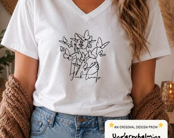 Butterfly V-Neck T-Shirt | Feminist Political Protest Apparel