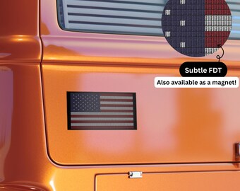 Subtle FDT American Flag Bumper Sticker, Matte Vinyl USA Decal (7.5"x3.75")