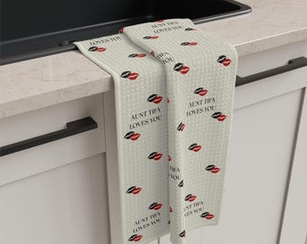 Aunt Tifa Loves You Microfiber Tea Towel - Funny Kitchen Decor