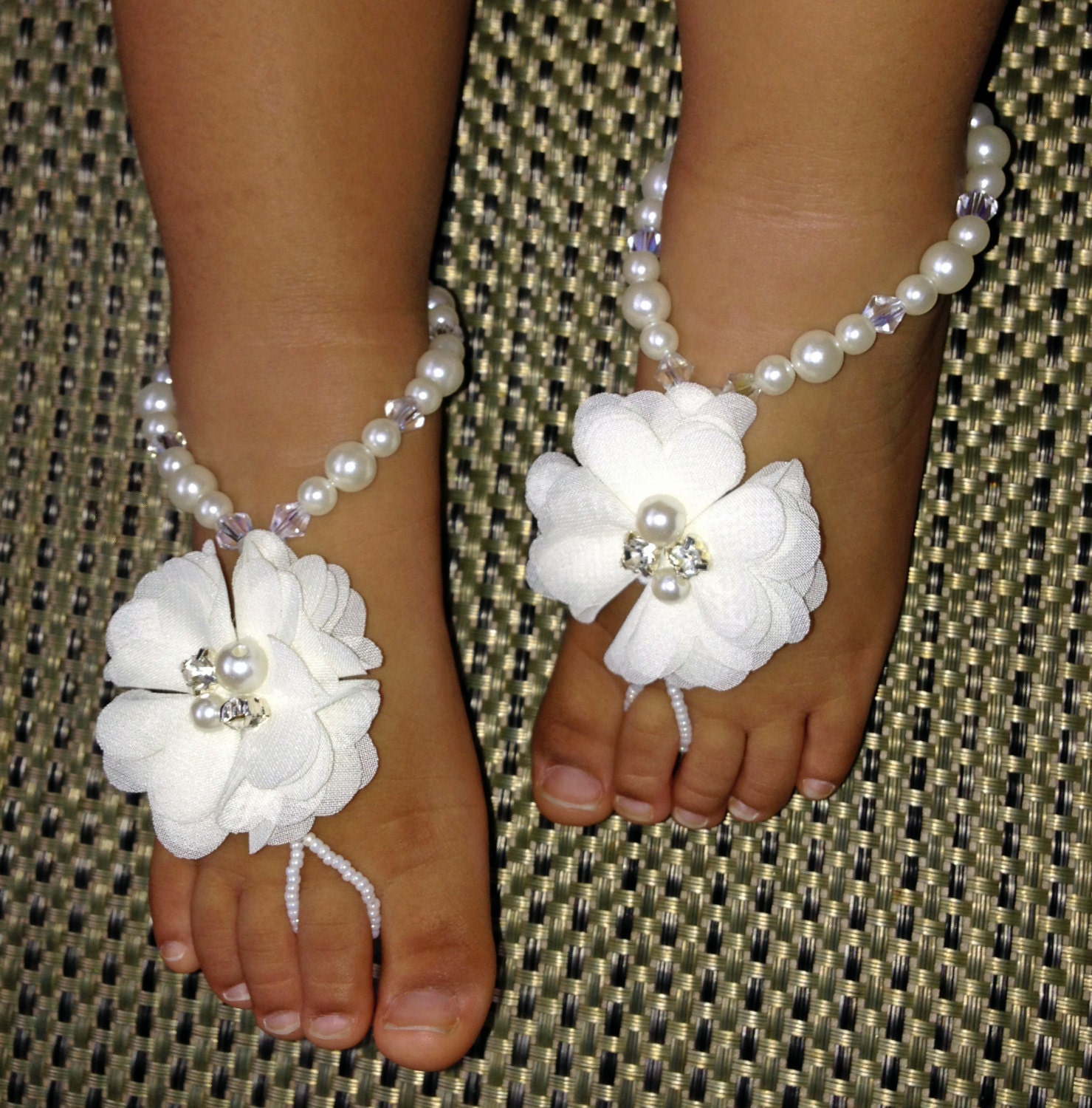 Baby Barefoot Sandals Flower Girl Barefoot Sandals Etsy
