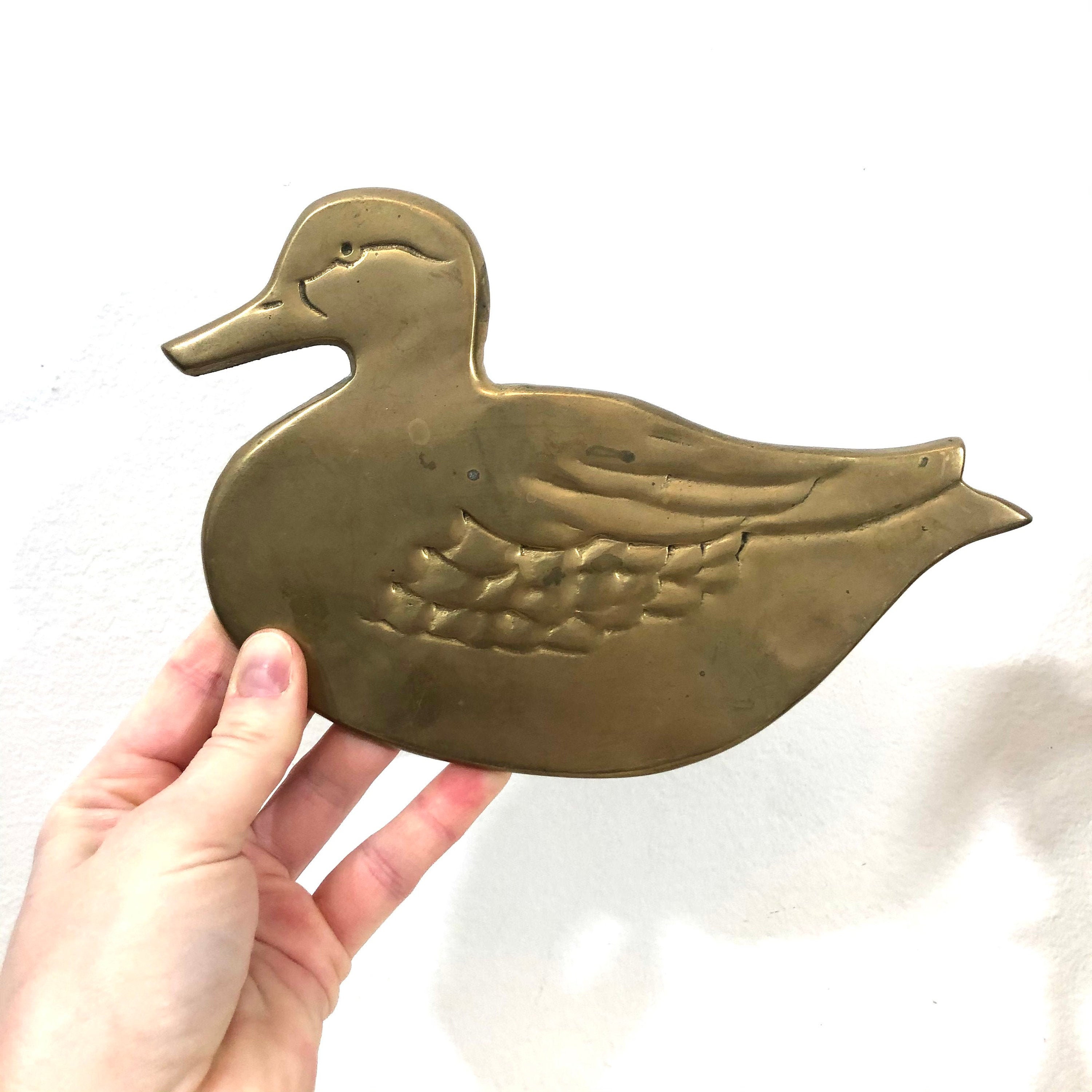 Darling Vintage Brass Duck Trivet Solid Brass Duck Pot Etsy