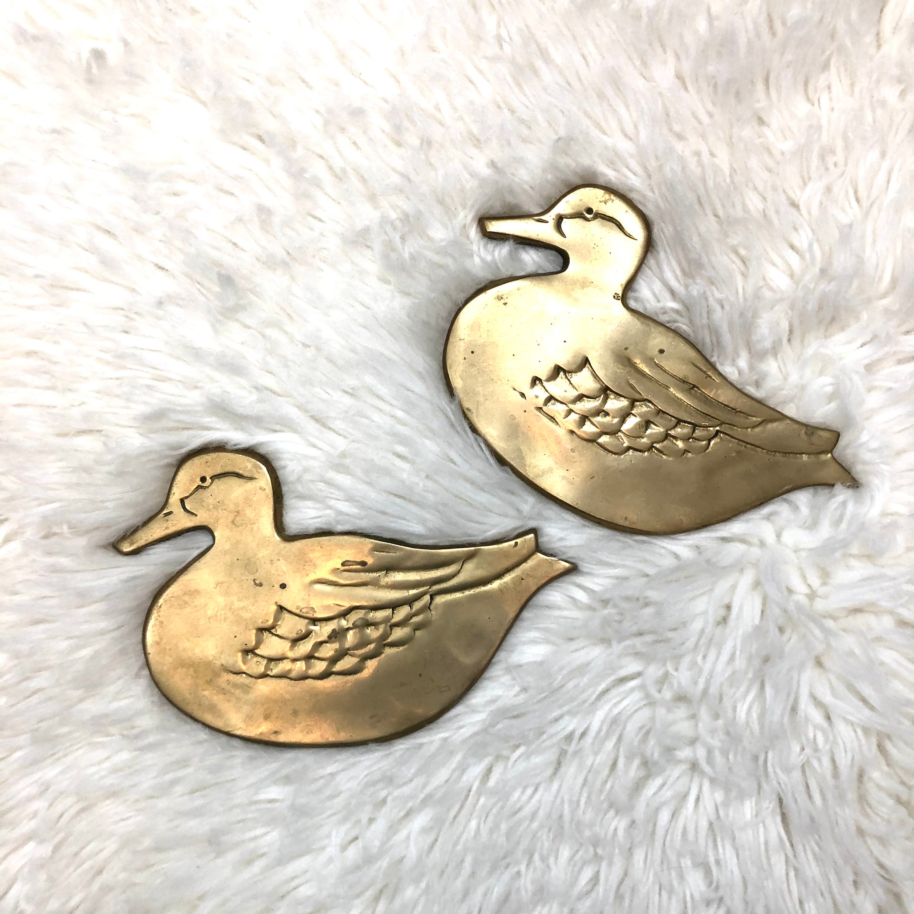 Darling Vintage Brass Duck Trivet Solid Brass Duck Pot Etsy