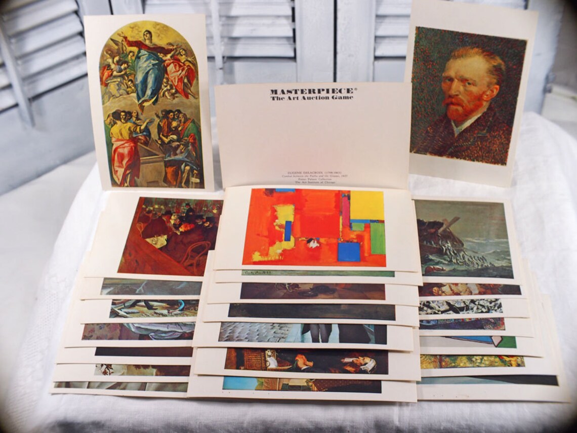 24 Painting Cards for MASTERPIECE Art Auction Game Complete Etsy