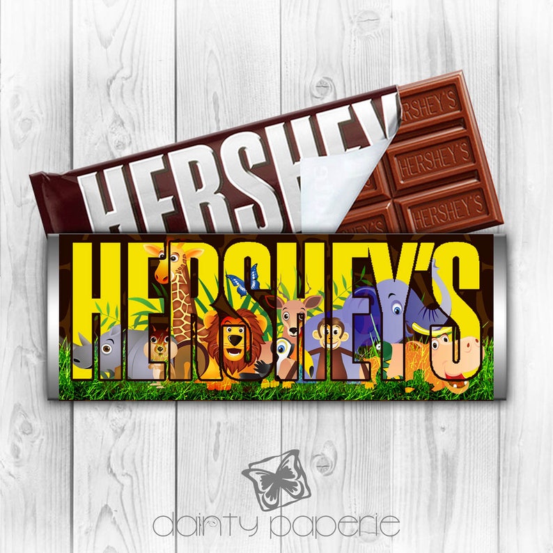 Hershey Bar Wrapper Baby Shower Safari Chocolate Image 0