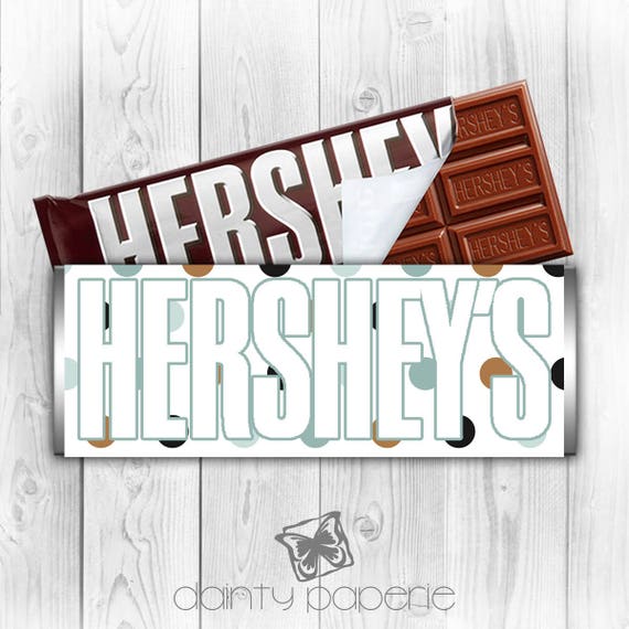 hershey bar wrapper polka dot chocolate bar printable digital download personalized candy candy wrappers hershey bars wrappers