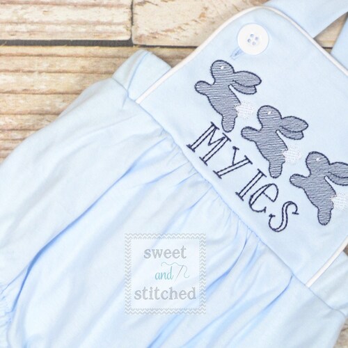Monogrammed Boys Easter Romper Baby Boy Easteroutfit Etsy