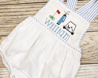 Monogrammed baby boy golf outfit, golf 1st birthday cake smash outfit, golf birthday outfit