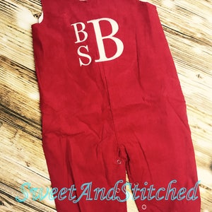 Monogrammed Christmas outfit boys, Boys Christmas overalls, Christmas longall, Baby Boy Christmas outfit, boys 1st Christmas outfit image 5