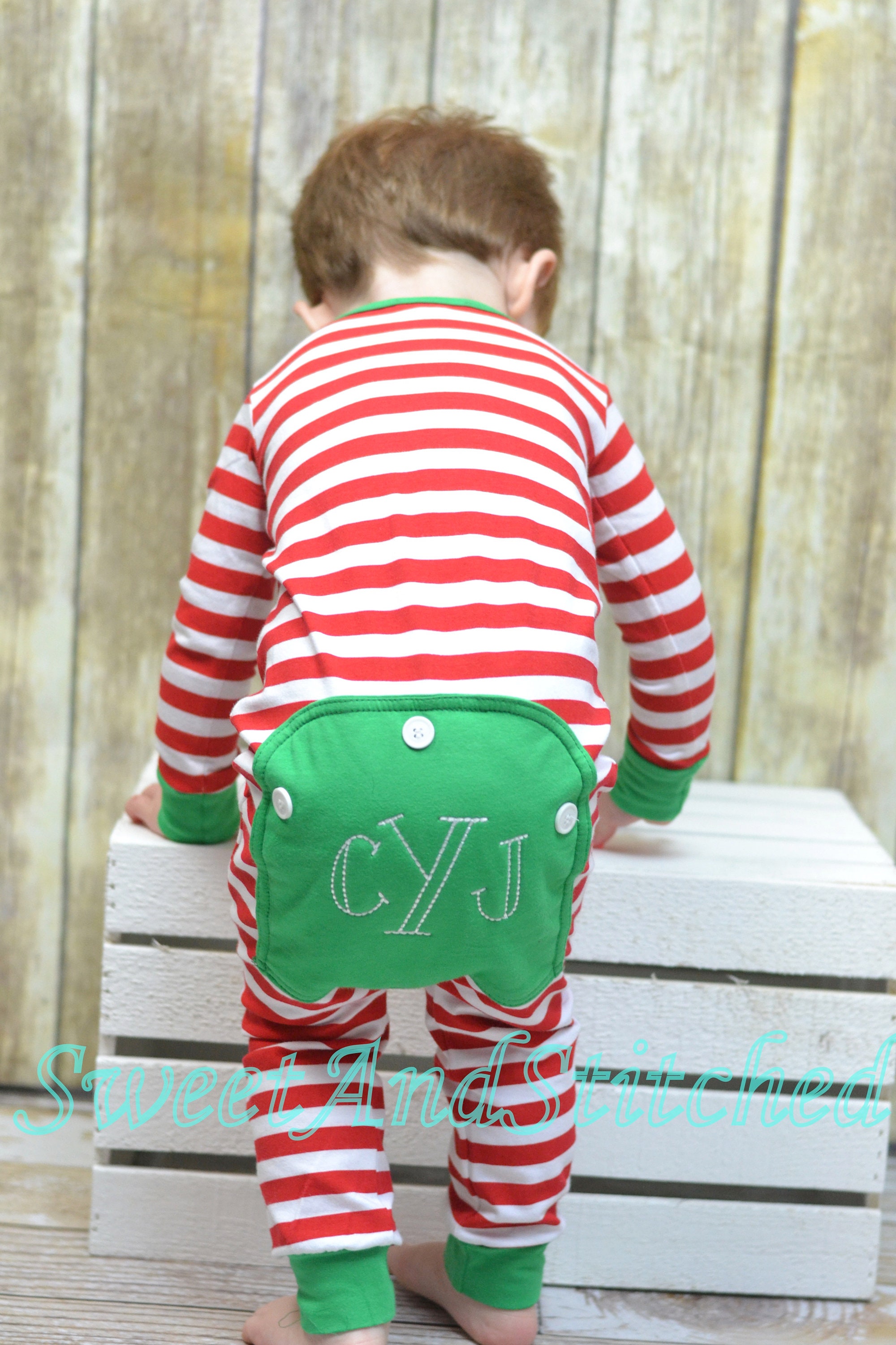 Kids Monogrammed Christmas Gingerbread Pajamas pjs Jammies Etsy