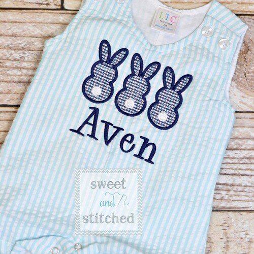 Monogrammed Boys Easter Romper Baby Boy Easteroutfit Etsy