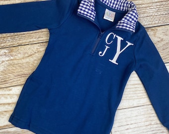 Boys Monogrammed sweatshirt, pullover, or quarter zip jacket, monogrammed toddler jacket, boys fall monogram sweatshirt