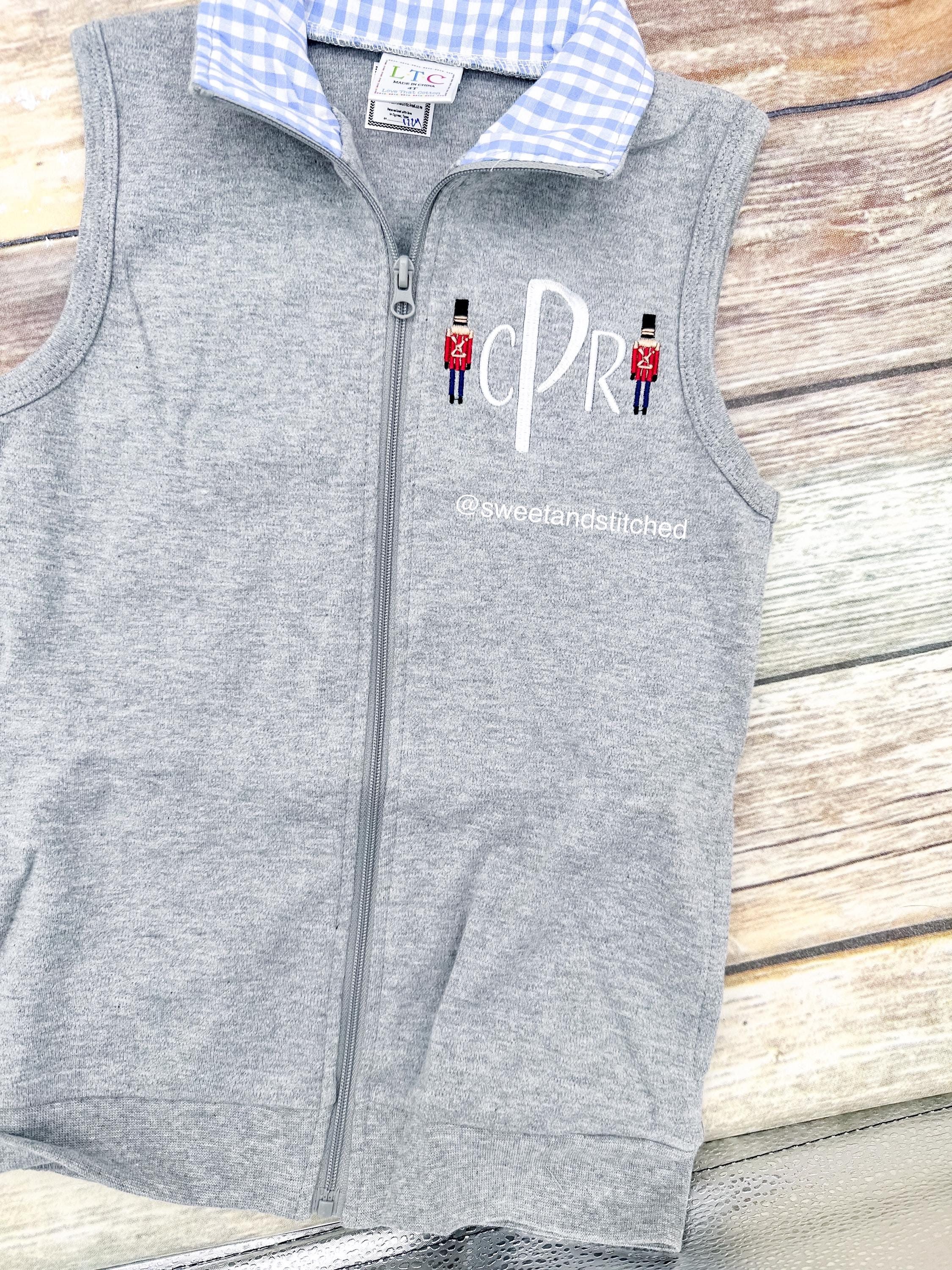 Monogrammed Boys Christmas vest with nutcracker design, Monogrammed Christmas outfit for boys, Monogrammed toddler vest, Christmas sweater