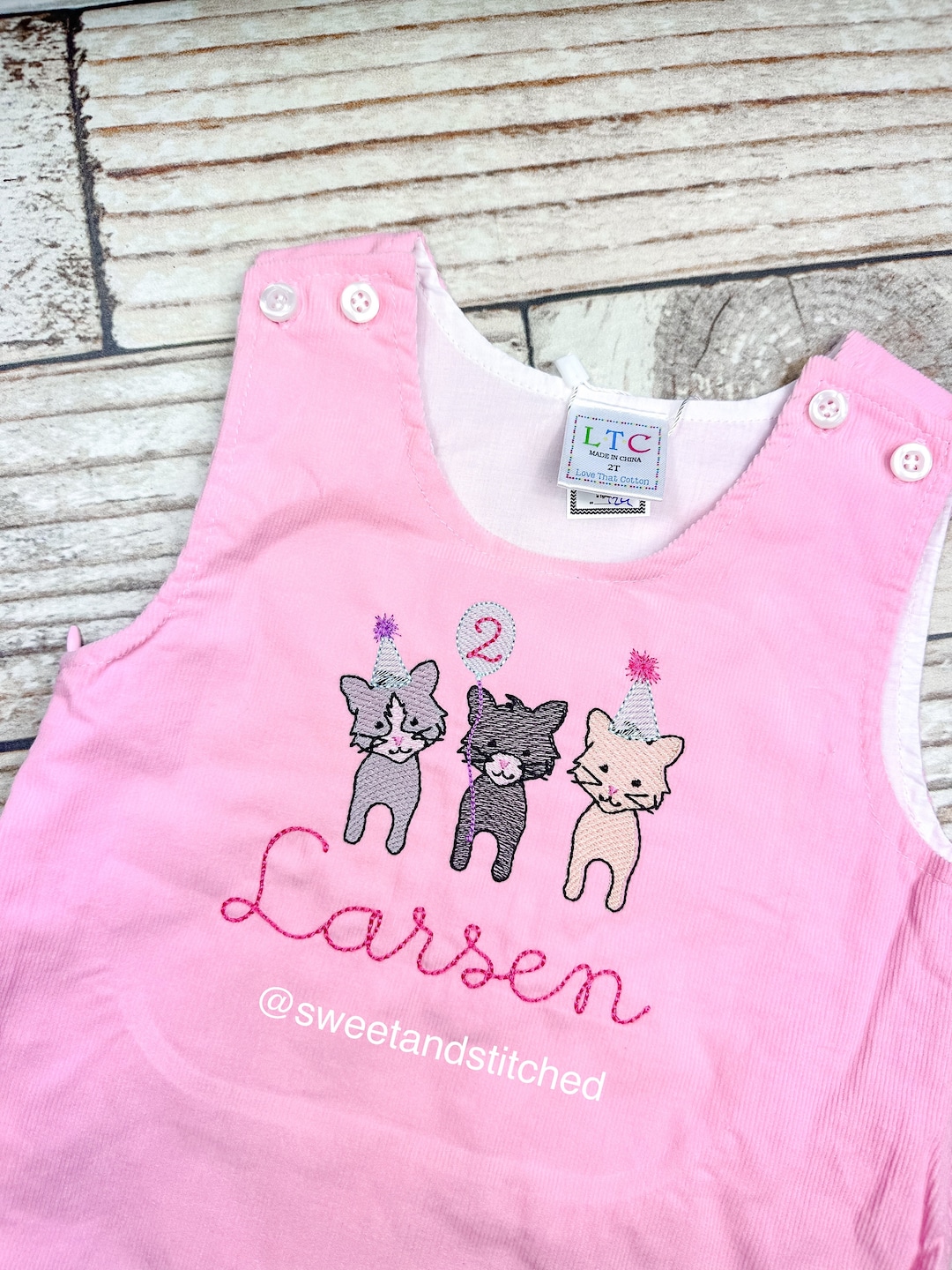 Baby Girl Cat Embroidered Pattern Patchwork Design Dress