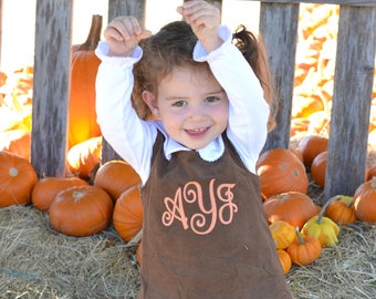 Girls Thanksgiving Dress, monogrammed thanksgiving dress, corduroy jumper, personalized Corduroy dress, Girls Fall Orange Pumpkin dress
