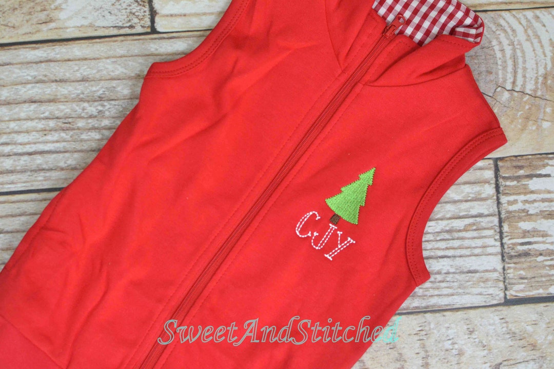 Monogrammed Boys Christmas Vest, Monogrammed Christmas Outfit for Boys