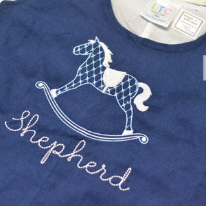Monogrammed baby boy rocking horse jon jon, baby boy outfit with carousel design, summer outfit, rocking horse cake smash outfit