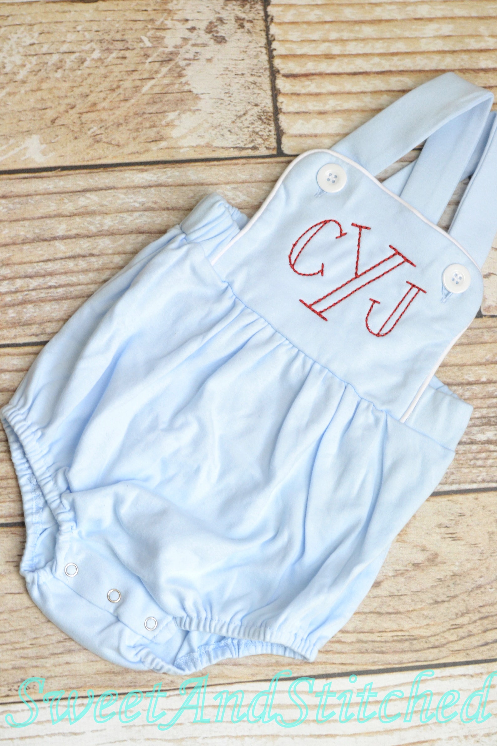 Monogrammed Baby Boy Bubble, Monogrammed Boys Romper, Baby Blue Baptism ...