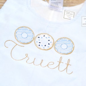 Personalized Boys Corduroy Birthday outfit with donut birthday design and name - Baby Boy cake smash Outfit, donut birthday outfit