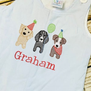Personalized Boys Corduroy Birthday outfit with dog birthday design and name - Baby Boy cake smash Outfit, Dog themed birthday outfit