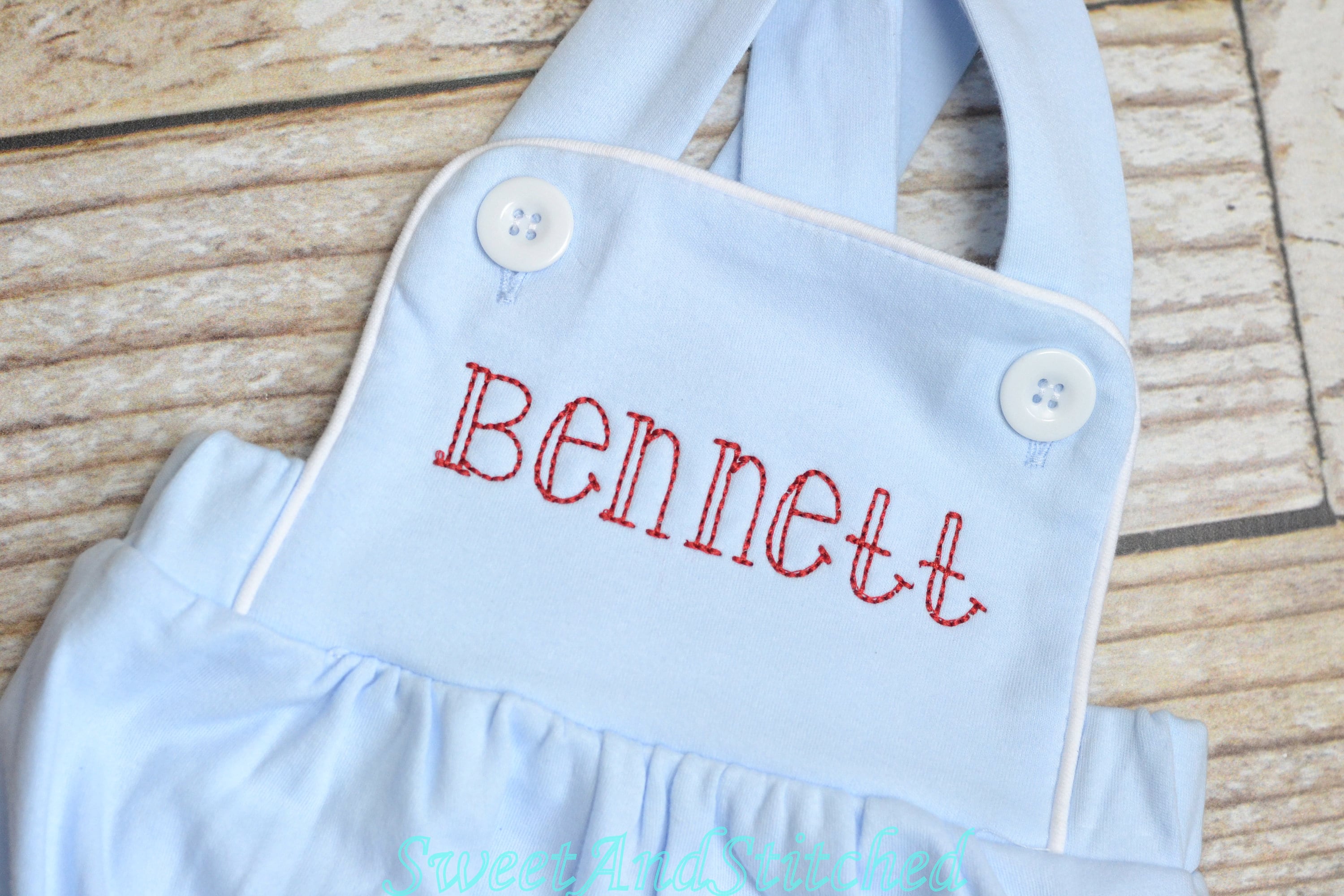 Monogrammed Baby Boy Bubble, Monogrammed Boys Romper, Baby Blue Baptism ...