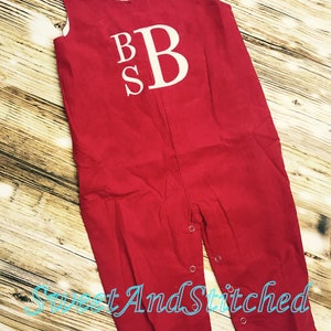 Monogrammed Christmas outfit boys, Boys Christmas overalls, Christmas longall, Baby Boy Christmas outfit, boys 1st Christmas outfit image 3