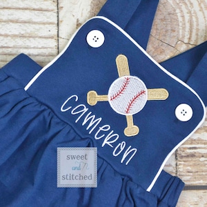Boys monogrammed baseball bubble, boys little brother baseball romper, baseball outfit for little brother