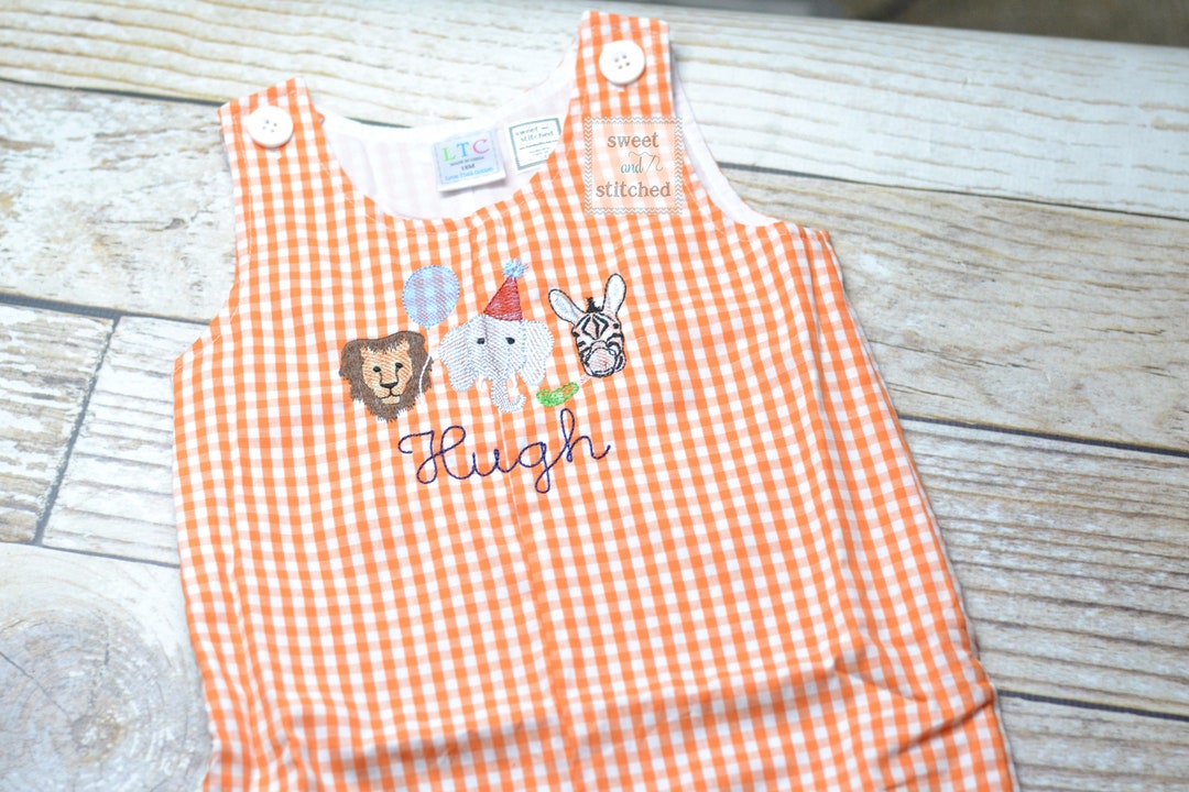 Animal Stamp Baby Overalls